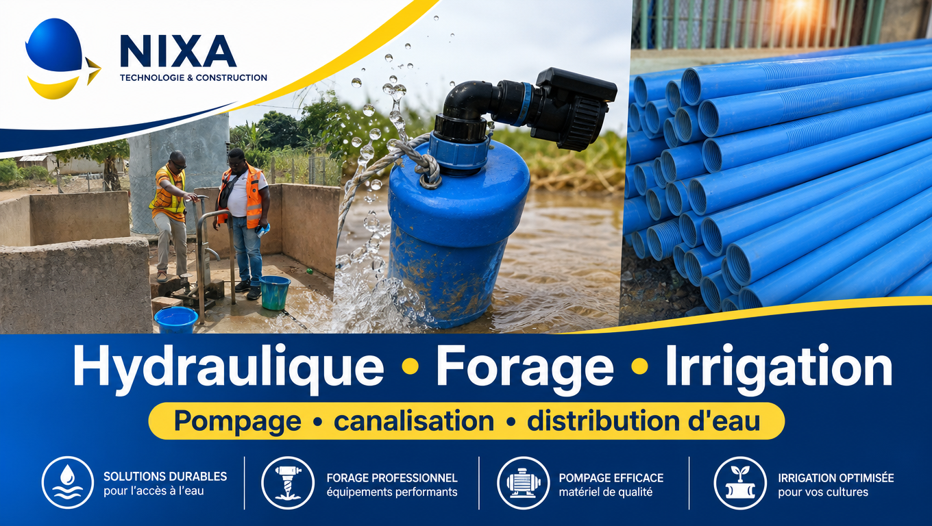 Bannière hydraulique forage irrigation